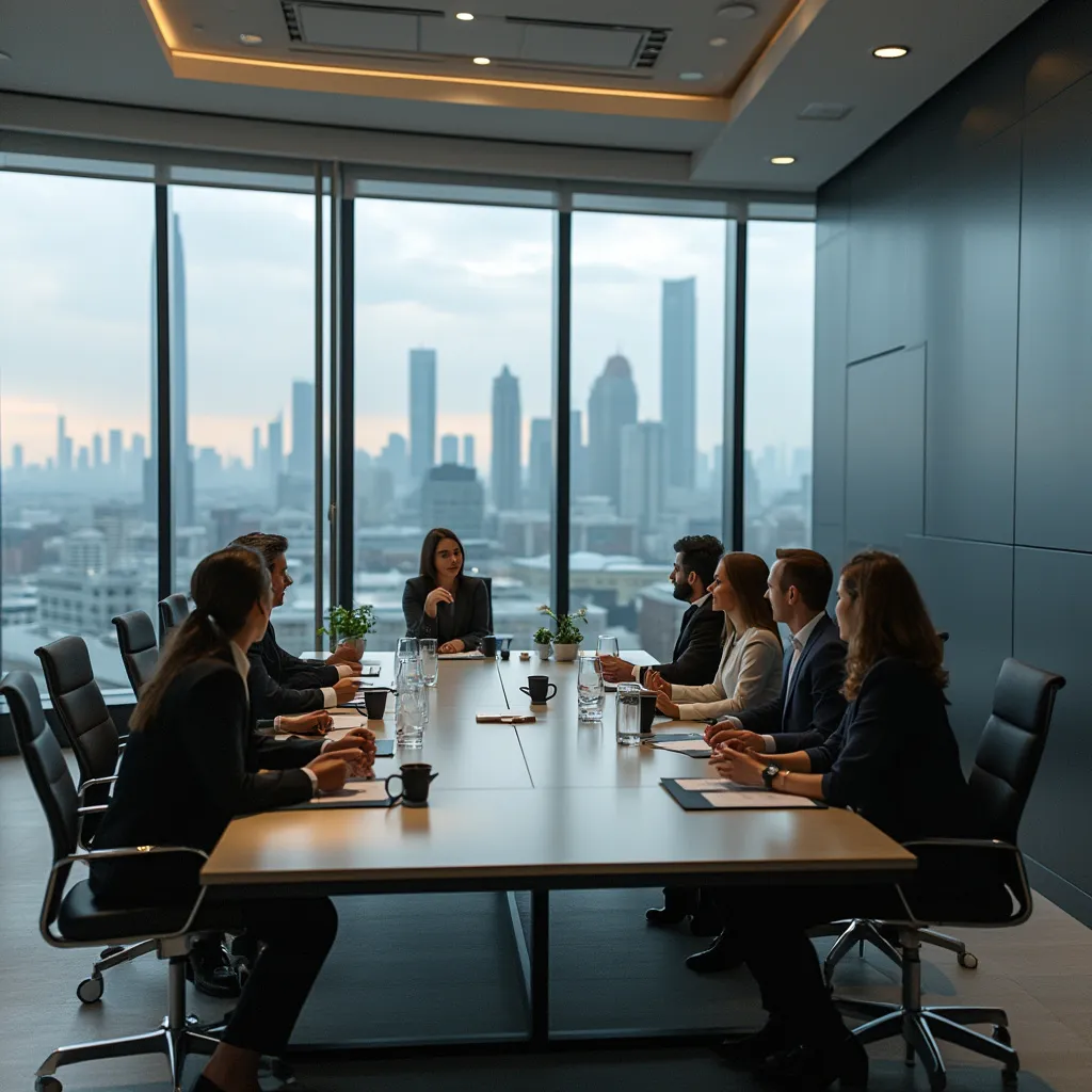 Equipo de consultores estratégicos en oficina moderna