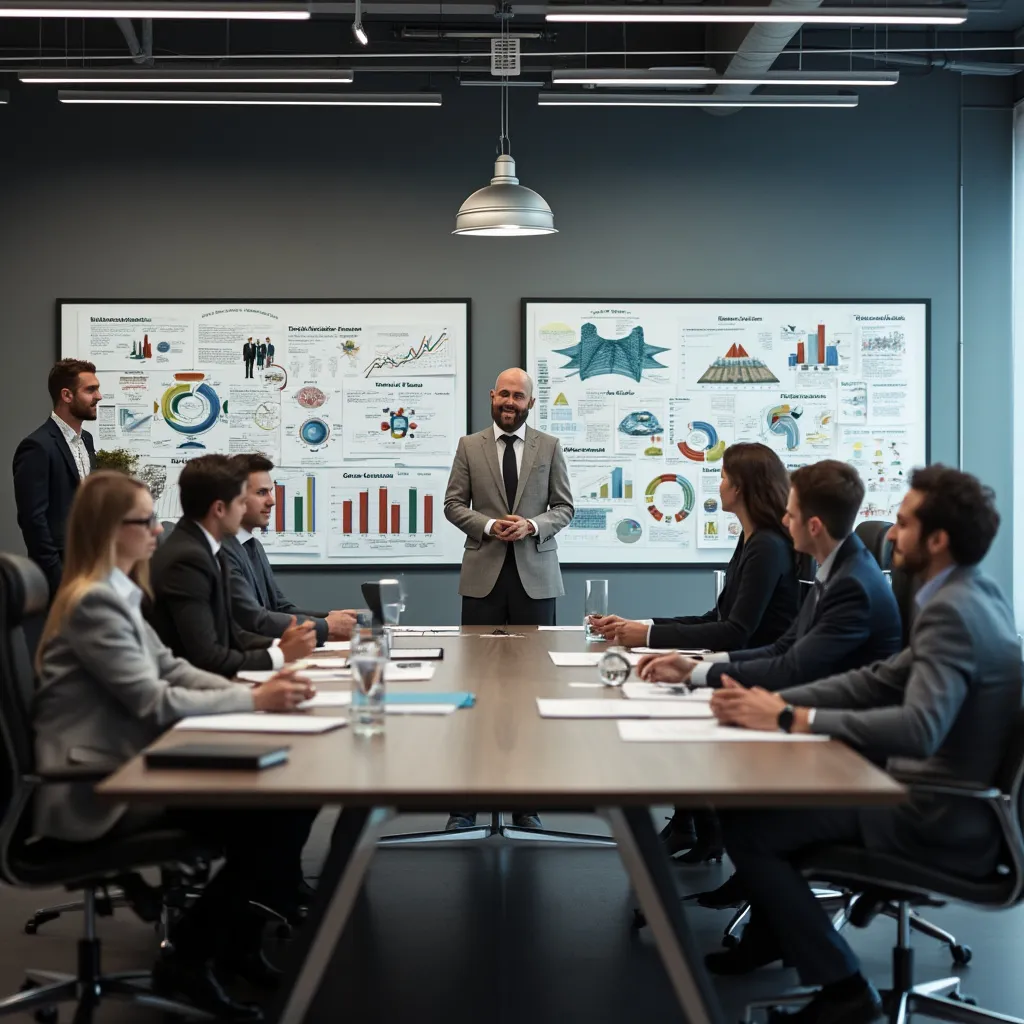 Equipo de consultores trabajando en estrategia de negocio